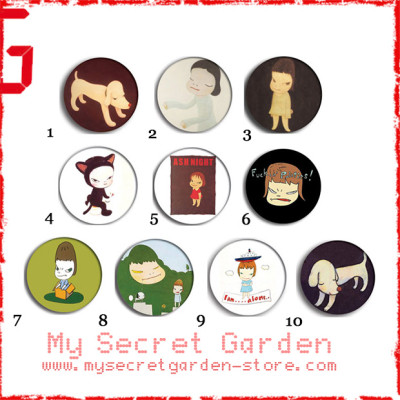 Yoshitomo Nara 奈良 美智 Pop Art Pinback Button Badge Set 2a or 2b ( or Hair Ties / 4.4 cm Badge / Magnet / Keychain Set ) Yoshitomo Nara 奈良 美智 Pop Art Pinback Button Badge Set 2a or 2b ( or Hair Ties / 4.4 cm Badge / Magnet / Keychain Set )